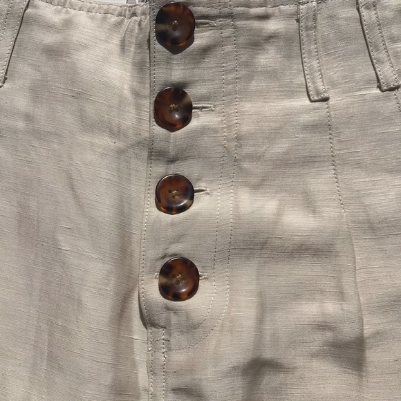 Joie NEW High Waist Linen Crop Pants Cream White NWT - Picture 7 of 10